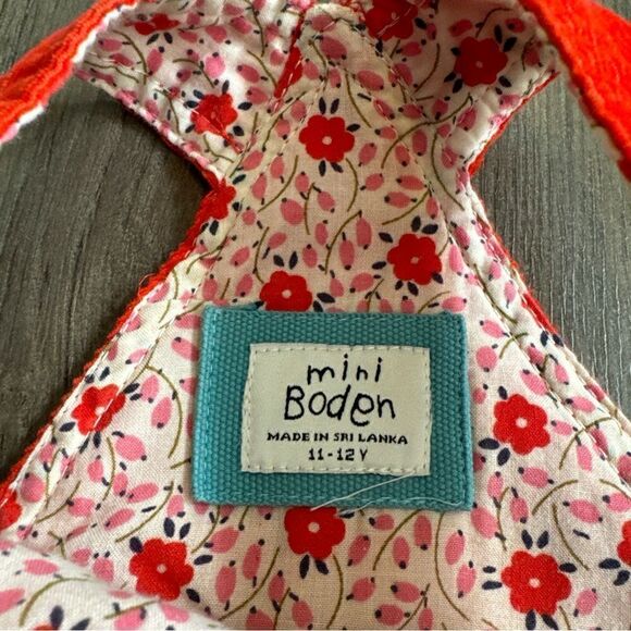 Mini Boden Corduroy Orange Floral Overalls Size 11-12Y - Picture 5 of 9